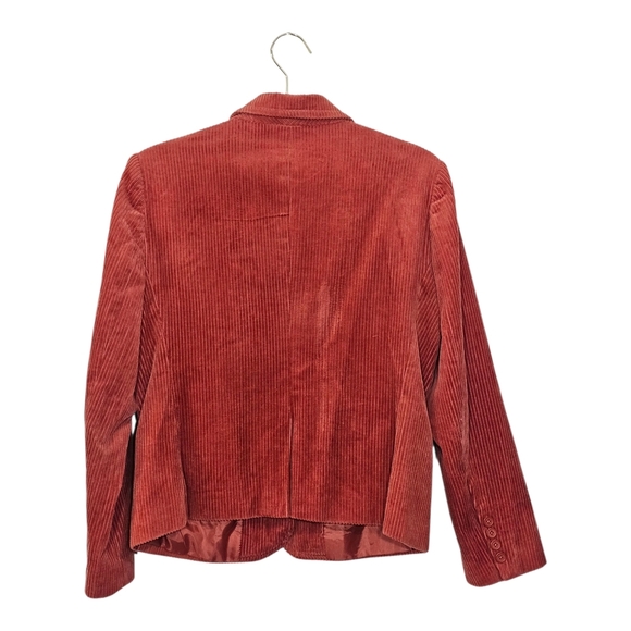 Dress Barn Corduroy Orange Blazer Jacket Size M 100% Cotton - Picture 3 of 10